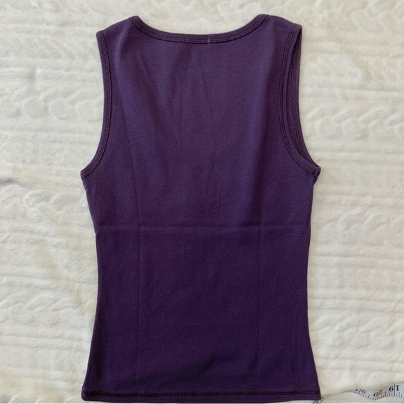 UNITED COLORS OF BENETTON purple embroidered tank top - Picture 2 of 6